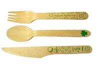 Perfect Stix St Patrick Kit Wooden Disposable Cutlery Kit with St Patricks Day Print