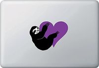Yadda-Yadda Design Co. Sloth Hugging Heart - Laptop | MacBook | Computer - Vinyl Decal Sticker YYDC (5" w x 3.75" h) (Purple Heart)