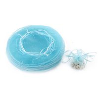 Dealglad 50pcs 25cm Round Drawstring Organza Jewelry Candy Pouch Christmas Wedding Party Favor Gift Packaging Bags (Lake Blue)
