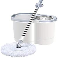 Broom and Dustpan with Long Handle Telescopic Upri Rotating mop - Stainless Steel Lazy mop, Household Absorbent mop