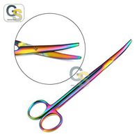 G.S Multi Titanium Color Rainbow METZENBAUM Scissors 7" Curved Stainless Steel Best Quality