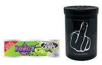 Herb Airtight Container Fresh Kettle with Juicy Jay's White Grape 1.25 Flavored Hemp Rolling Papers 1 Count DC Crafts Nation- Middle Finger