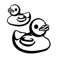 Leon Online Box Rubber Duck Bathroom - Cartoon Decal [Choice] Vinyl Sticker for Car, Bike, iPad, Laptop, MacBook, Helmet