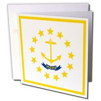 3dRose Set of 12 Greeting Cards, Flag of Rhode Island RI (gc_158416_2)