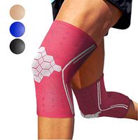 Sparthos Knee Compression Sleeves by (Pair) – Support for Sports, Running, Joint, Knee Pain Relief – Knee Brace for Men and Women – Knee Protector Stabilizer Rehab Blood Circulation Surgery (Pink-M)