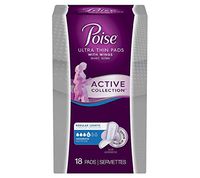 Poise Ultra Thin Pads with Wings Active Collection (Moderate - 18 Pads)