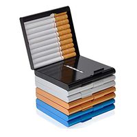 WSERE Set of 3 Aluminum Cigarette Case Box for Men, Black Gold Silver Cigarette Storage Case