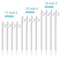 Whirley Flexible Straws With Caps Variety 12 Pack, 4 Each of 3 Sizes
