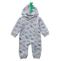 Hot Sale!! 24 Months Newborn Infant Baby Jumpsuit Hooded Cartoon Dinosaur Romper Sleepwear Pocket Outfits Set (Gray, 12-18 Months)