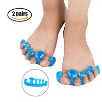 HAIHF 2 Pairs Toe Separators and Straightener,Gel Bunion Corrector Toe Straighteners Flexible Gel Toe Corrector for Dancers, Yogis, Athletes, Claw Toes, Crooked Toes