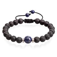 VLAWISE Anxiety Relief Bracelet Lava Stone for Women Natural Gemstone Beads Healing Aromatherapy Essential Oils 8mm Beaded Adjustable Bracelets