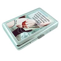 True Relationship Em1 Hip Silver Cigarette Case Id Holder Metal Wallet 4" X 2.75" RFID Protection