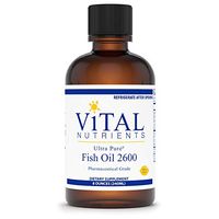 Vital Nutrients - Ultra Pure Fish Oil 2600 (Pharmaceutical Grade) - Hi-Potency Deep Sea Liquid Fish Oil, Cardiovascular Support, Natural Lemon Flavor - 8 Fl Oz per Bottle