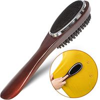Lint Brush (3 in 1), Clothes Brush and Shoe Horn, Lint Brush for Clothes (Durable Real Wood), Professional Suit Brush for Men, Coat Fabric Brush for Clothing, Travel Lint Brushes for Clothes (Brown)