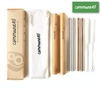 Reusable Straw With Case Travel Set | Eco-Friendly Rose Gold & Silver Metal Straw Twin Set | Stainless Steel Straw Fits Yetiz Ozark Tumbler