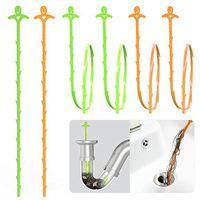 Drain Clog Remover Kit Drain Hair Catcher Drain Snake Drain Cleaner Tools for Kitchen Sink Bathroom Tub Toilet Clogged Drains Dredge Pipe Sewers (6 PCS plastic Drain Augers)