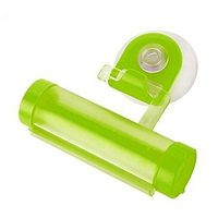 Plastic Rolling Toothpaste Dispenser Tube Squeezer Sucker Holder Hanger Gadget for Cosmetics Creams Gels and Paints (Green)