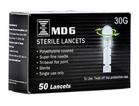 Bruno Pharma MD6 Lancets for Diabetics 30 Gauge (50 Count Box) | Sterile, Ultra-Fine Needle, Tri-Bevel Tip and Twist Top Protector Cap | Diabetes Lancet for MD6 Blood Sugar Lancing Device and Monitor