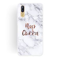 JUNXI Phone case Phone Cover Queen Frosted Matte Semi-Transparent TPU Marble Phone Case for Huawei P20 Lite/Nova 3e Simple Shaped and Comfortable