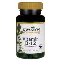 Swanson Vitamin B-12 (Cyanocobalamin) 500 mcg 100 Capsules