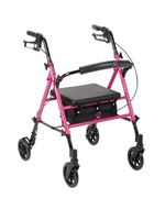 Drive Medical Breast Cancer Awareness Adjustable Height Rollator, Pink
