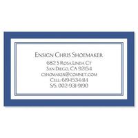 Luxe Navy Crisp Business Cards - Set of 250 2" x 3-1/2 custom business card design; 80# Cover Stock, Opaque, Matte