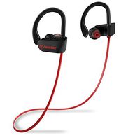 FIRACORE Bluetooth Headphones, Sports Wireless Headphones Bluetooth Earphones IPX7 Waterproof Earbuds with Mic, HD Stereo, Heavy Bass, Noise Cancelling Headsets for Running Workout Gym (Red) (red)