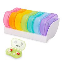 ZZZYH Pill Box Organiser 7 Day for AM and PM Pill Case Planner Weekly BPA Free for Vitamin Fish Oils Supplements and Medication 14 Compartments