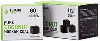 FUMARI Fuoco Pure Coconut Charcoal Supplies for HOOKAHS–60pc Non Quick Light Shisha coals for Hookah Pipes. All Natural Coal Accessories & Parts That are Tasteless, Odorless, Chemical Free (60)