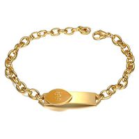 LF Mens 316L Stainless Steel Customised Personalized Caduceus Medical Alert ID Tag Link Bracelet ICE Sos Emergency Allergy Awareness Gold,Free Engraving Customized