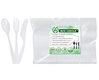 150 Compostable Forks Spoons and Knives by Bio Circle, 100% Biodegradable Heavyweight Disposable Cutlery Set, Eco-Friendly Utensils for Parties, Catering, Restaurant & Everyday Use (7.2 in)