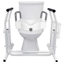 Vaunn Medical Raised Toilet Seat and Safety Frame Rail Bundle