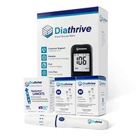 Reliable Diathrive Blood Sugar Test Kit & Blood Glucose Monitoring System – 4 Second Results! Glucometer/Glucose Meter Kit W/ 100 Glucose Test Strips – Lancing Device – 100 Lancets for Blood Testing