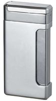 Visol KompaNo Satin Chrome and Chrome Single Wind-Resistant Torch Flame Lighter