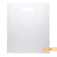 LDPE Handle Merchandise Bags with Die Cut Handles | 100 Quantity | Size: 15" x 18" | Strong and Tear Resistant | for Trade Shows, Retail, and Shopping | NFL Stadium Approved | H1518C1A﻿