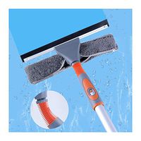 Window Squeegee Cleaning Kit with Extendable Pole, Adjustable Pole Removable Window Glass Cleaning Kit Squeegee 142CM Extension Pole, Spare Microfiber Cloths - for House, Shower, Car