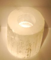 Witch SuperCenter Selenite Tea Lite Candle Holder
