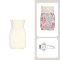 BLT25WE Hot Water Bottle for Microwave Heating, Silicone Hot Water Bag with Knit Cover for Hot & Cold Therapies, Pain Relief, Winter Warm, Gifts for Birthday Christmas Valentine's Day - 350ML White