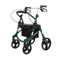 Walkers for Seniors with Seat Four-Wheeled Walker, Portable and Foldable, with seat and footrest, can be Used for Grocery Shopping, Shopping, Shopping Rolling Walkers (Color : Green)