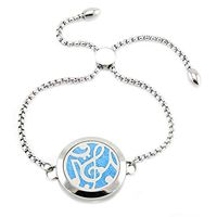 Aromatherapy Essential Oil Diffuser Bracelet,25mm Stainless Steel Diffuser Music Locket Chain Bracelets Set with 8 Pads,Adjustable Diffuser Bracelet Jewelry for Women Girl Men Boy