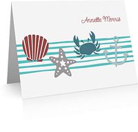 Personalized Sea Shore Cards (40 Foldover Cards and Envelopes)