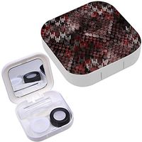 Portable Contact Lens Case Box Travel Kit Mirror + Bottle + Tweezers Container Holder [ Wild Design Snake ]