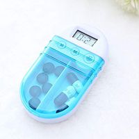 Studyset Pill Organizer,Mini Portable Pills Reminder Alarm Timer Electronic Box Organizer with Display Small First Aid Kit