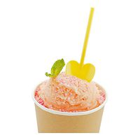 Heart Shaped Spoon, Love Shovel Spoon, Disposable Mini Plastic Tasting Spoon - 3.5" - Yellow - 100ct box - Restaurantware