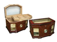 Prestige Import Group - The Chancellor Beveled Glass Top Cigar Humidor - Color: Mahogany