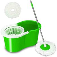 Mop Bucket Set 360° Microfiber Spinning Magic Rotating Head Easy Cleaning Floor Green