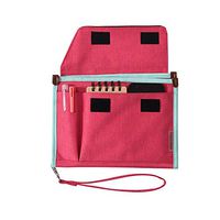 Rainbow-Lee Multifunctional Portfolio Case for Women and Men Portfolio Briefcase Style Organizer Folder Expanding Document Folder A6 File Folder with Handles for Documents and Notepad (Rose)