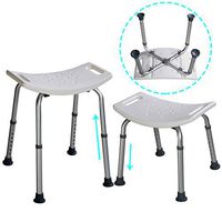 Super buy 8 Height Adjustable Shower Chair Medical Bath Bench Bathtub Stool Seat White New