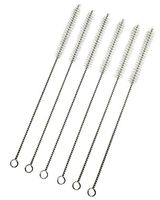 Straw Cleaner Brushes, Larger size, nylon bristles w/stainless steel handle - 6 Piece Value Pack - 3/8"(10mm) round head x 8"(200mm) long - Koem