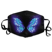 Mouth Mask Glowing Purple Butterfly Wings Fashion Earloop Face Mask For Kids Teens Men Women Winter Summer